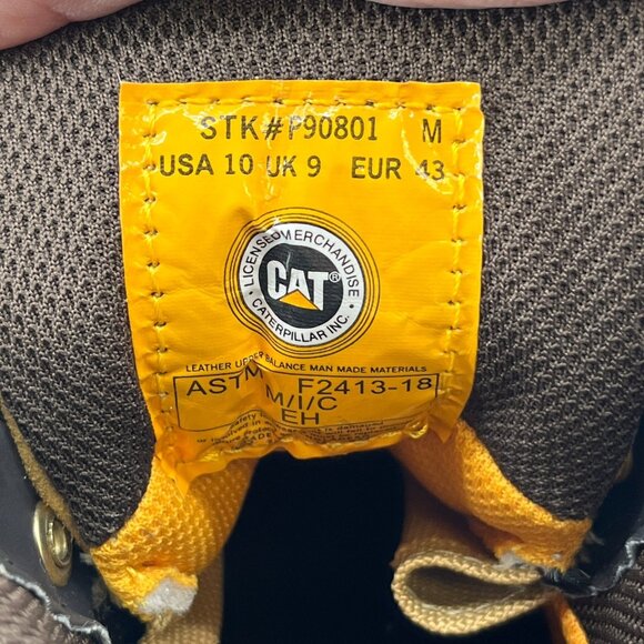 Caterpillar Outline ST Steel Toe Work Boot Size 10 Honey Full Grain Leather - Picture 15 of 16